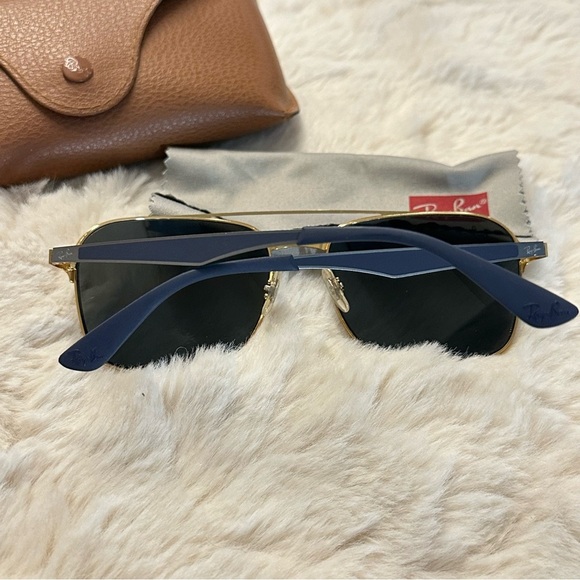 Ray-Ban Blue and Gold Sunglasses - Picture 6 of 7